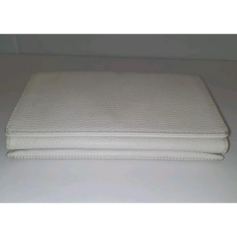 AllSaints Fetch Ecru Ivory Pebbled Leather Wallet Clutch Handbag Bag